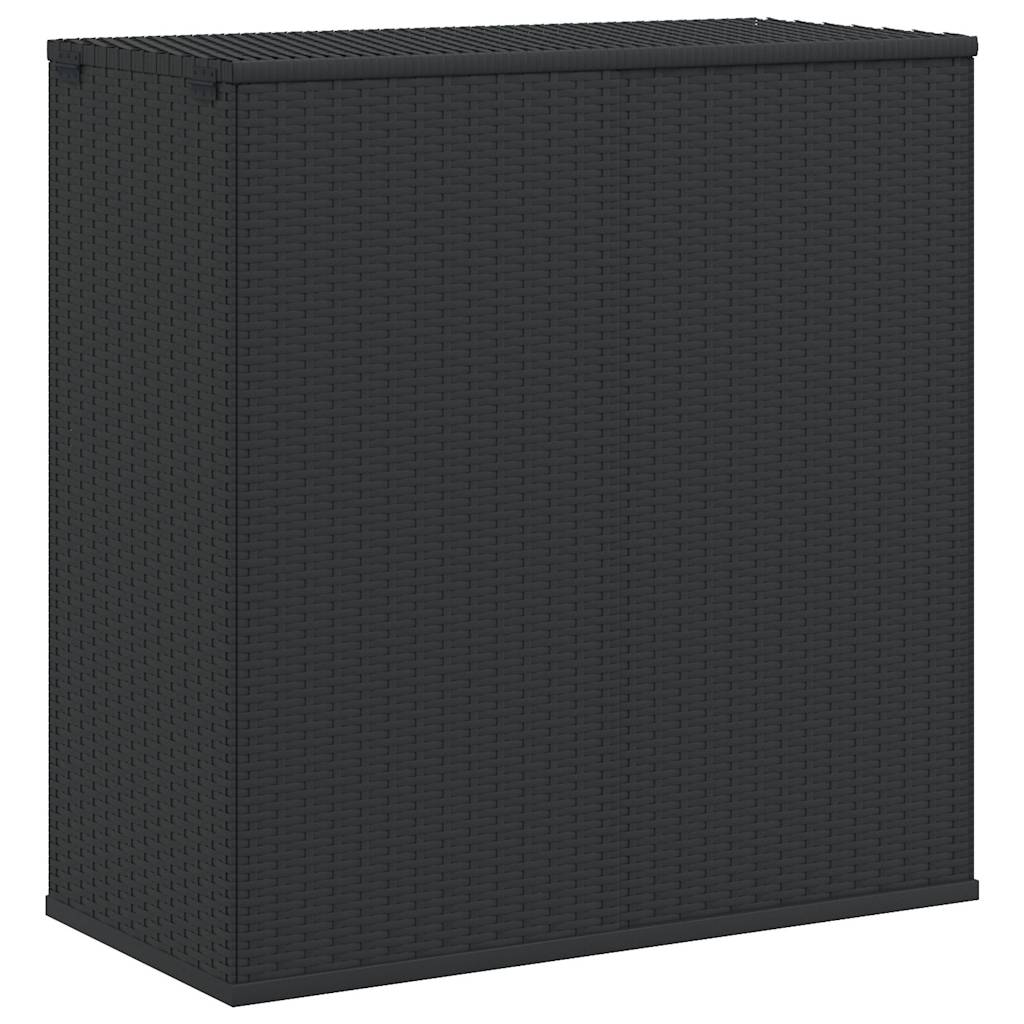 Fekete polyrattan kerti párnatartó doboz 100 x 49 x 103,5 cm 2