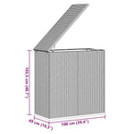 Fekete polyrattan kerti párnatartó doboz 100 x 49 x 103,5 cm 9