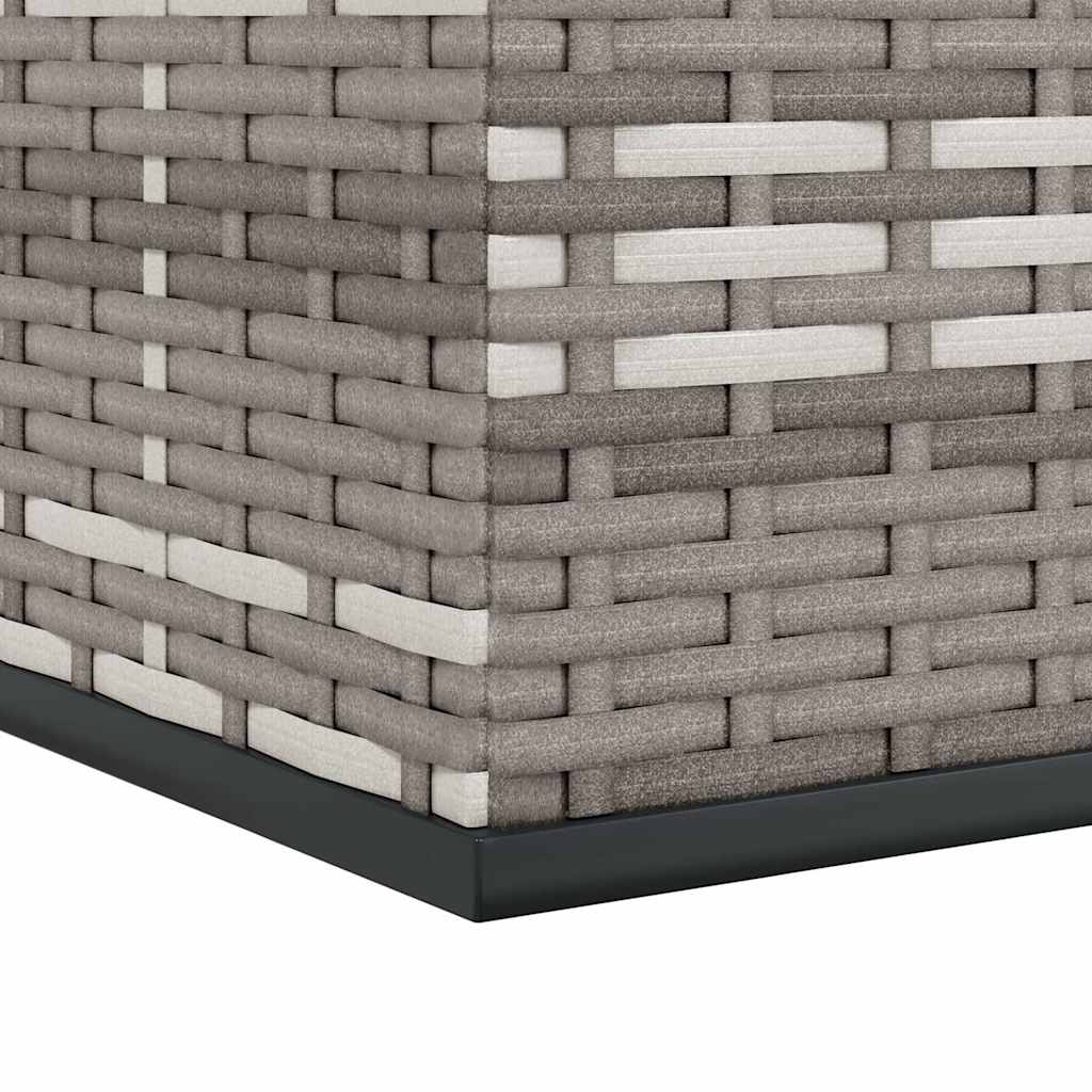 Szürke polyrattan kerti párnatartó doboz 100 x 97,5 x 104 cm 7