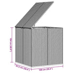 Szürke polyrattan kerti párnatartó doboz 100 x 97,5 x 104 cm 9