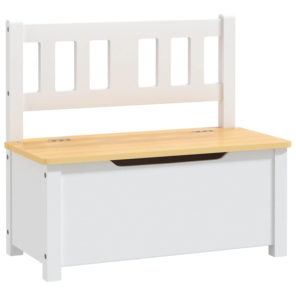 Fehér-bézs MDF gyermek tárolópad 60 x 30 x 55 cm 2