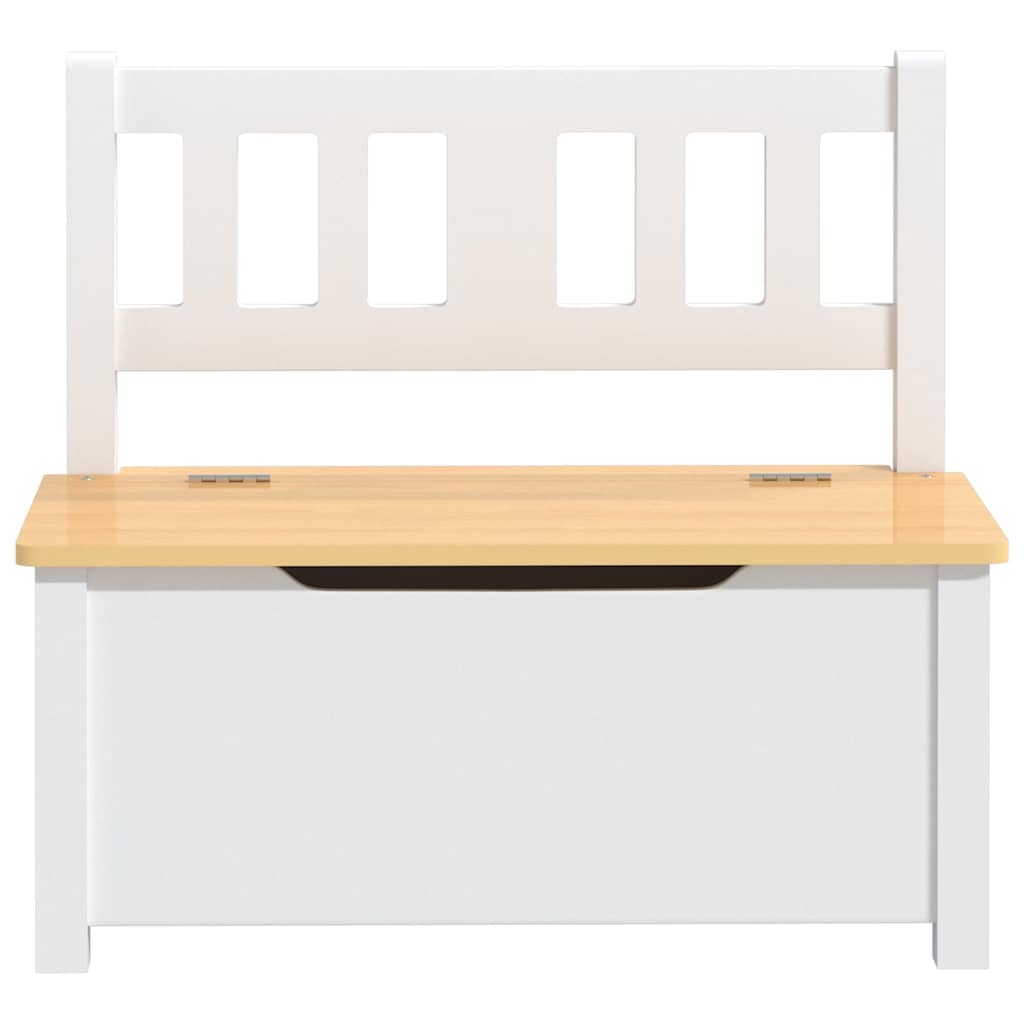 Fehér-bézs MDF gyermek tárolópad 60 x 30 x 55 cm 3