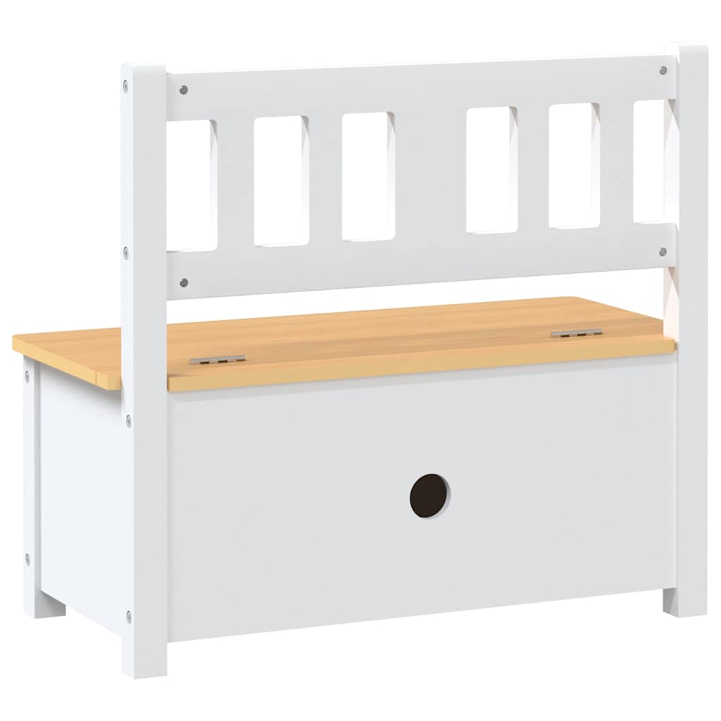 Fehér-bézs MDF gyermek tárolópad 60 x 30 x 55 cm 5