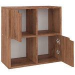 Barna tölgyszínű szerelt fa könyvespolc 60 x 27,5 x 59,5 cm 2