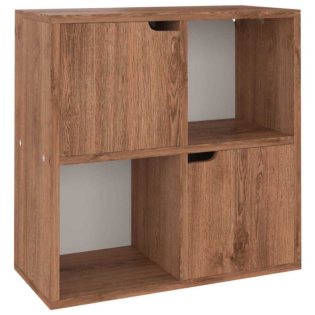 Barna tölgyszínű szerelt fa könyvespolc 60 x 27,5 x 59,5 cm 5