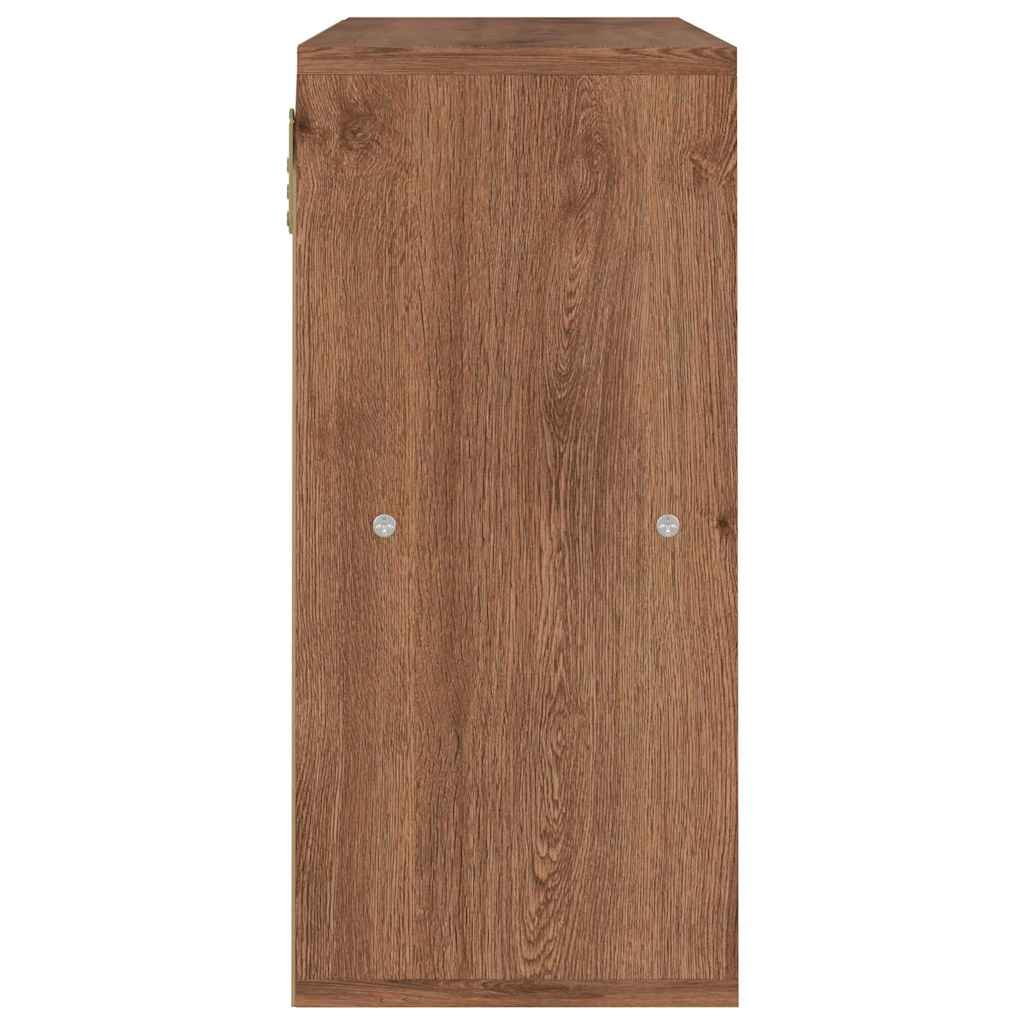 Barna tölgyszínű szerelt fa könyvespolc 60 x 27,5 x 59,5 cm 7