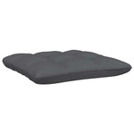 Fehér tömör fenyőfa kerti lábzsámoly antracitszürke párnával 4
