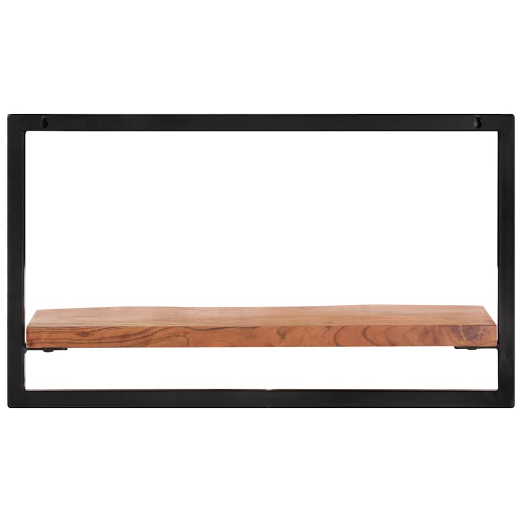 2 darab tömör akácfa és acél falipolc 60 x 25 x 35 cm 3