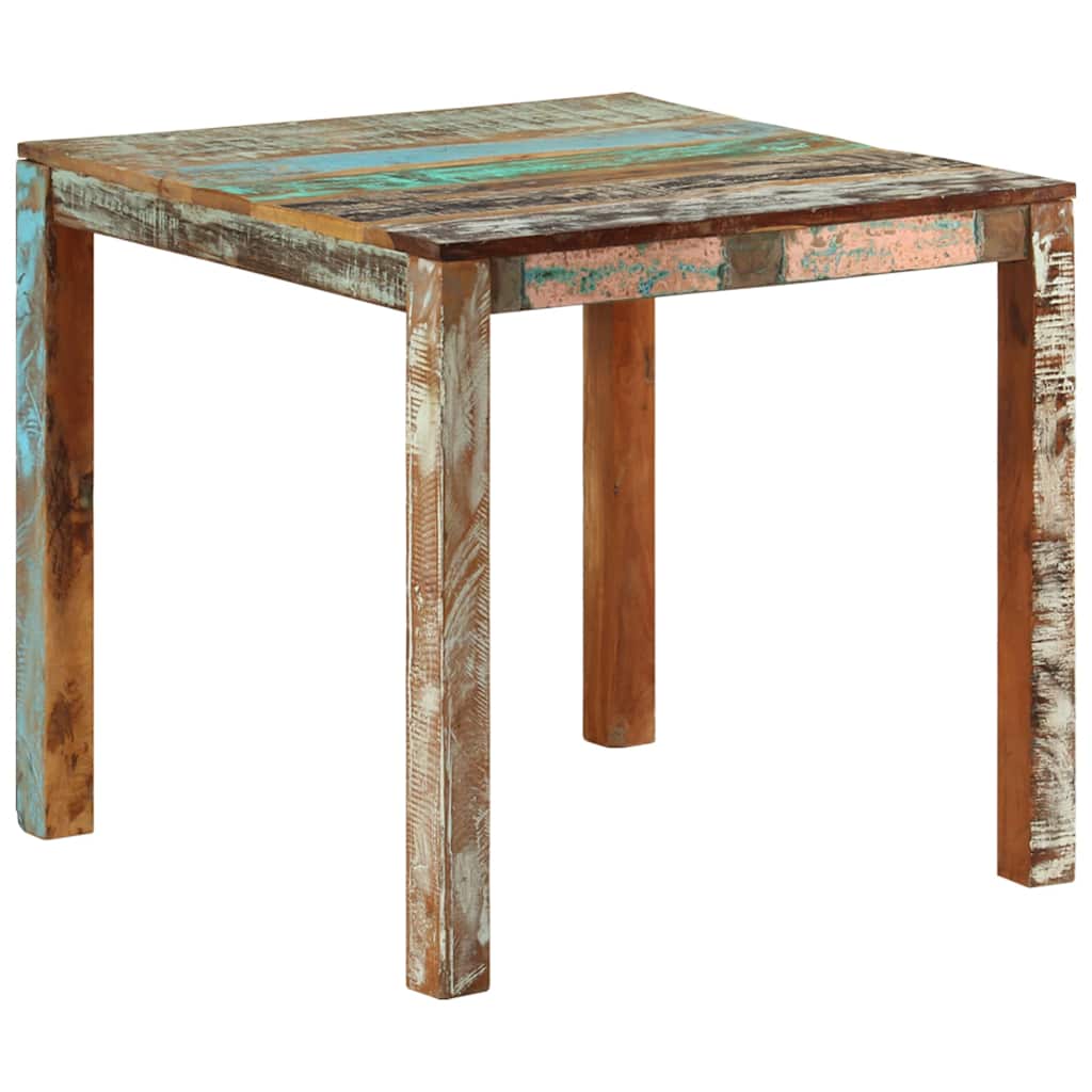 Tömör újrahasznosított fa étkezőasztal 82 x 80 x 76 cm 9