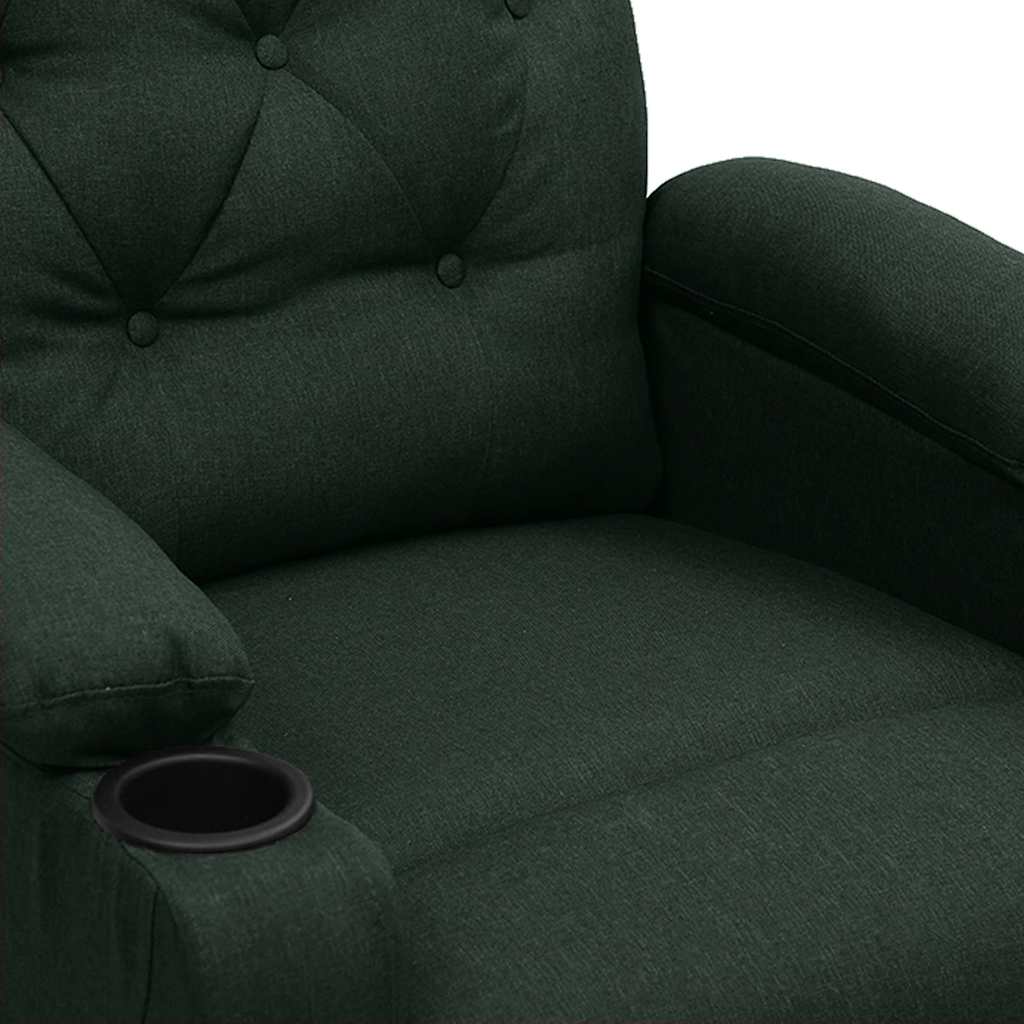 Sötétzöld szövet masszázsfotel 8