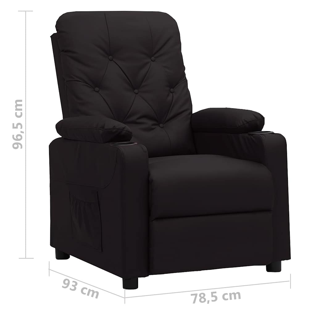 Fekete műbőr dönthető fotel 8