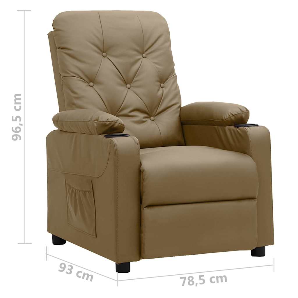 Kávészínű műbőr dönthető fotel 8
