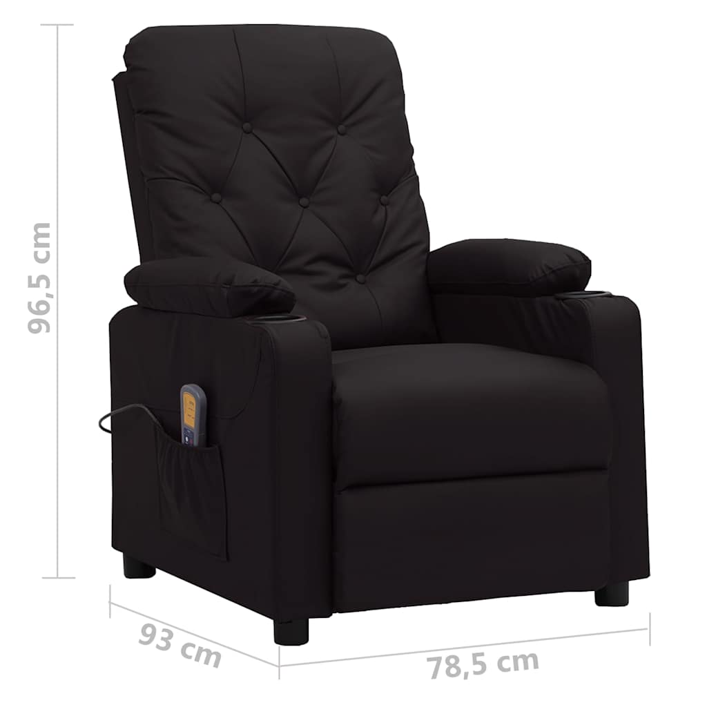 Fekete műbőr masszázsfotel 8