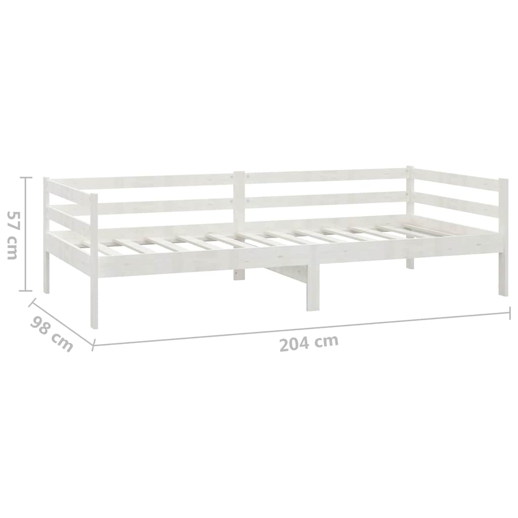 Fehér tömör fenyőfa dívány matraccal 90 x 200 cm 10