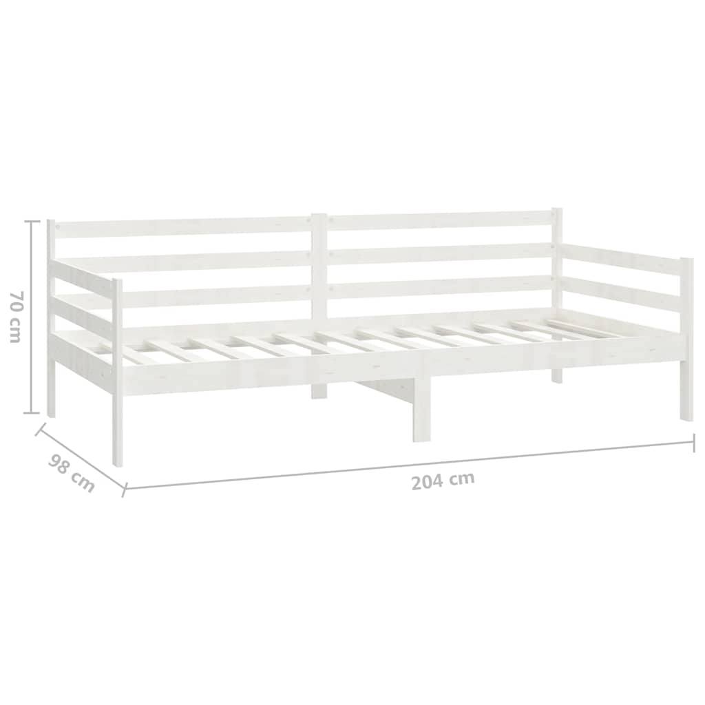 Fehér tömör fenyőfa dívány matraccal 90 x 200 cm 10