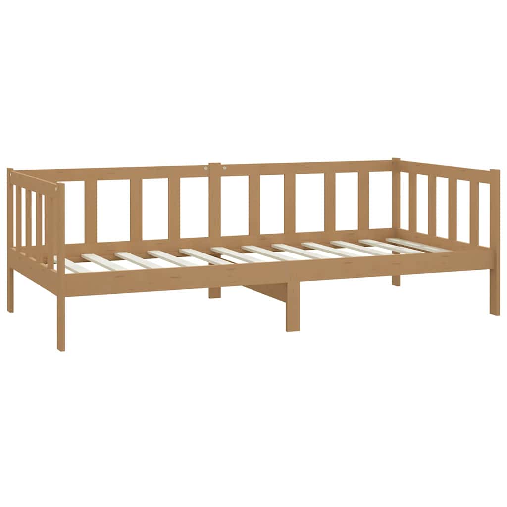 Mézbarna tömör fenyőfa dívány matraccal 90 x 200 cm 5
