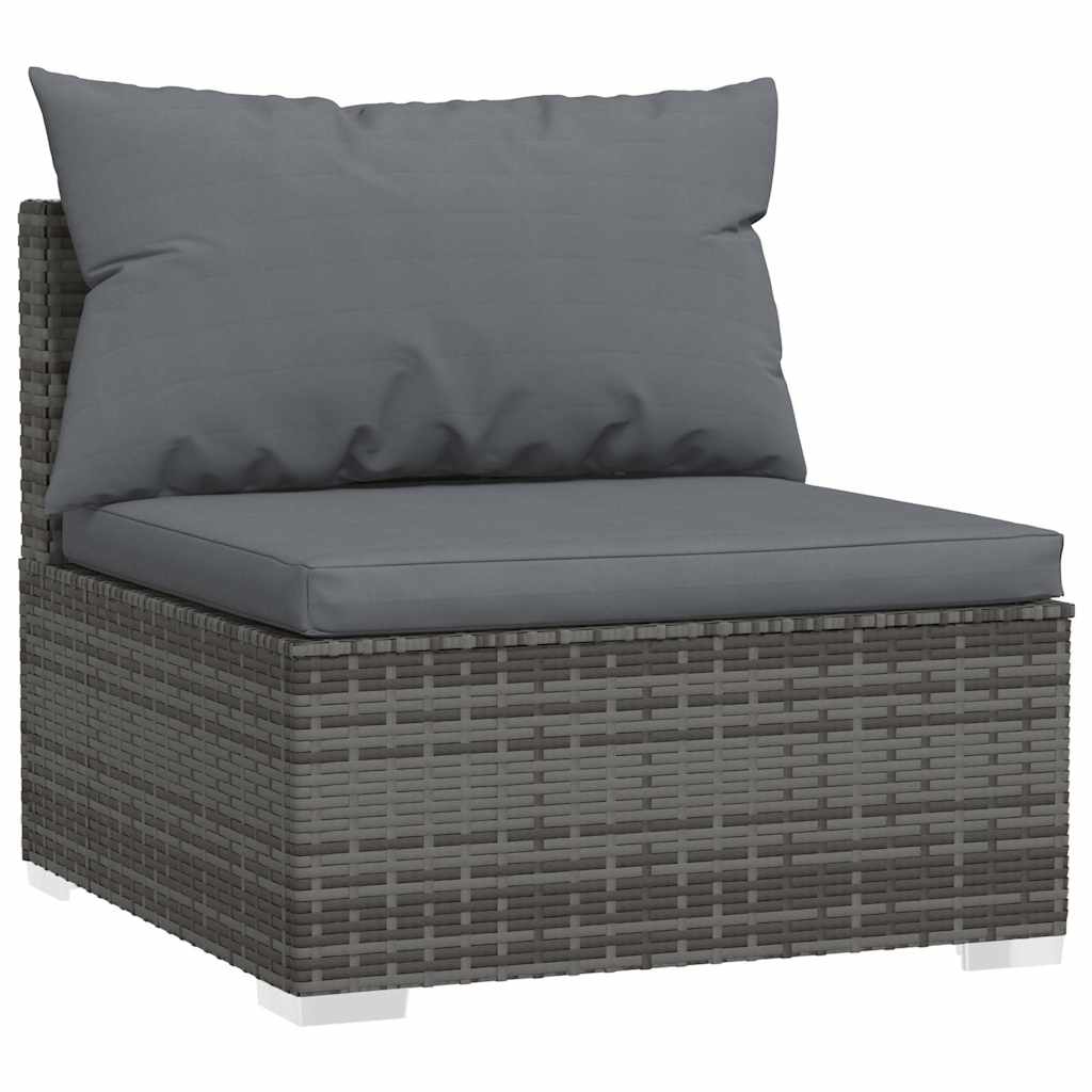 4 részes szürke polyrattan kerti ülőgarnitúra párnákkal 3