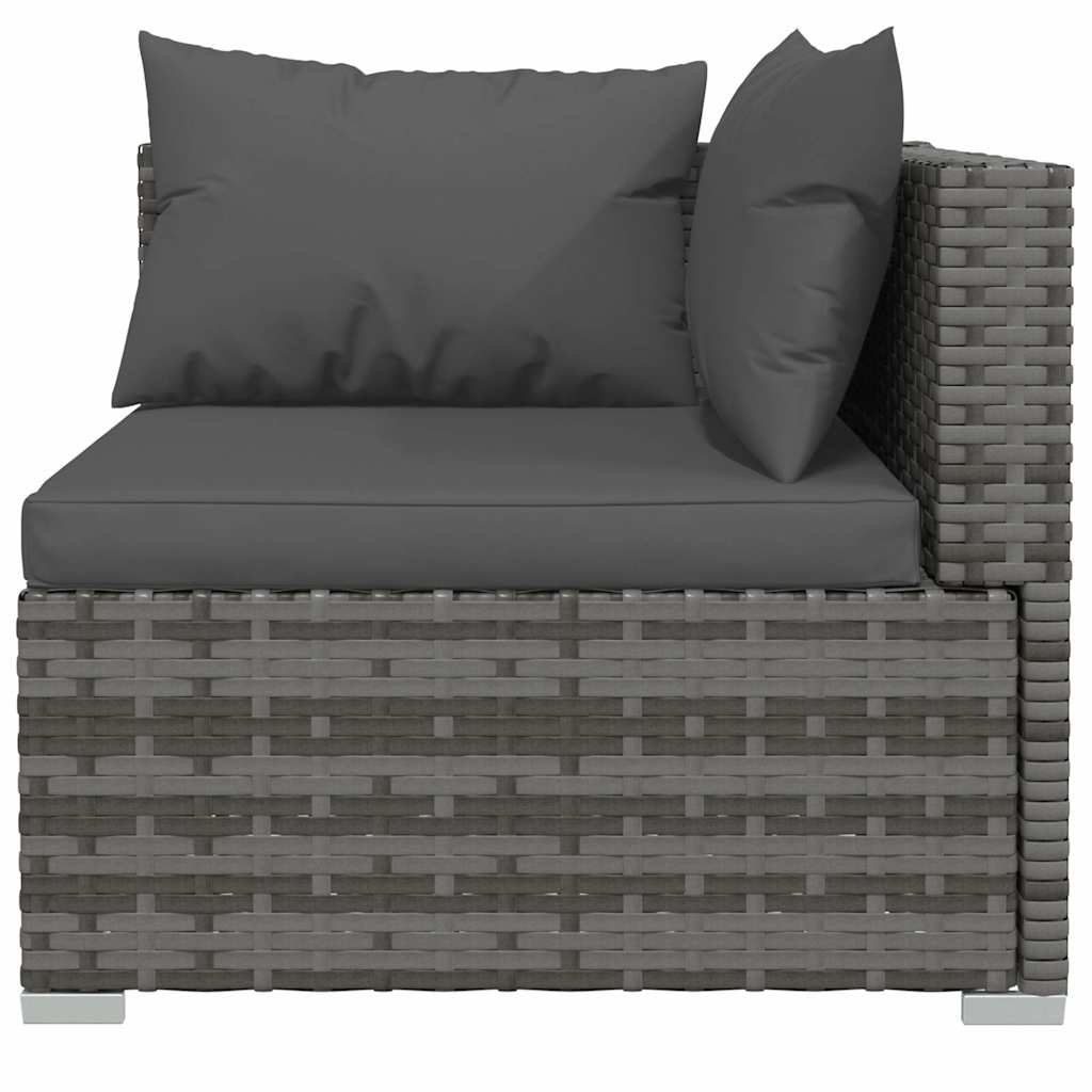 4 részes szürke polyrattan kerti ülőgarnitúra párnákkal 6