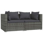 3 részes szürke polyrattan kerti ülőgarnitúra párnákkal 3