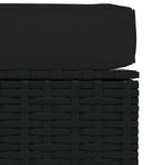 Fekete polyrattan kerti lábtartó párnával 70 x 70 x 30 cm 4