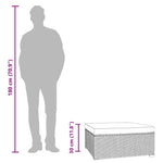 Fekete polyrattan kerti lábtartó párnával 70 x 70 x 30 cm 6