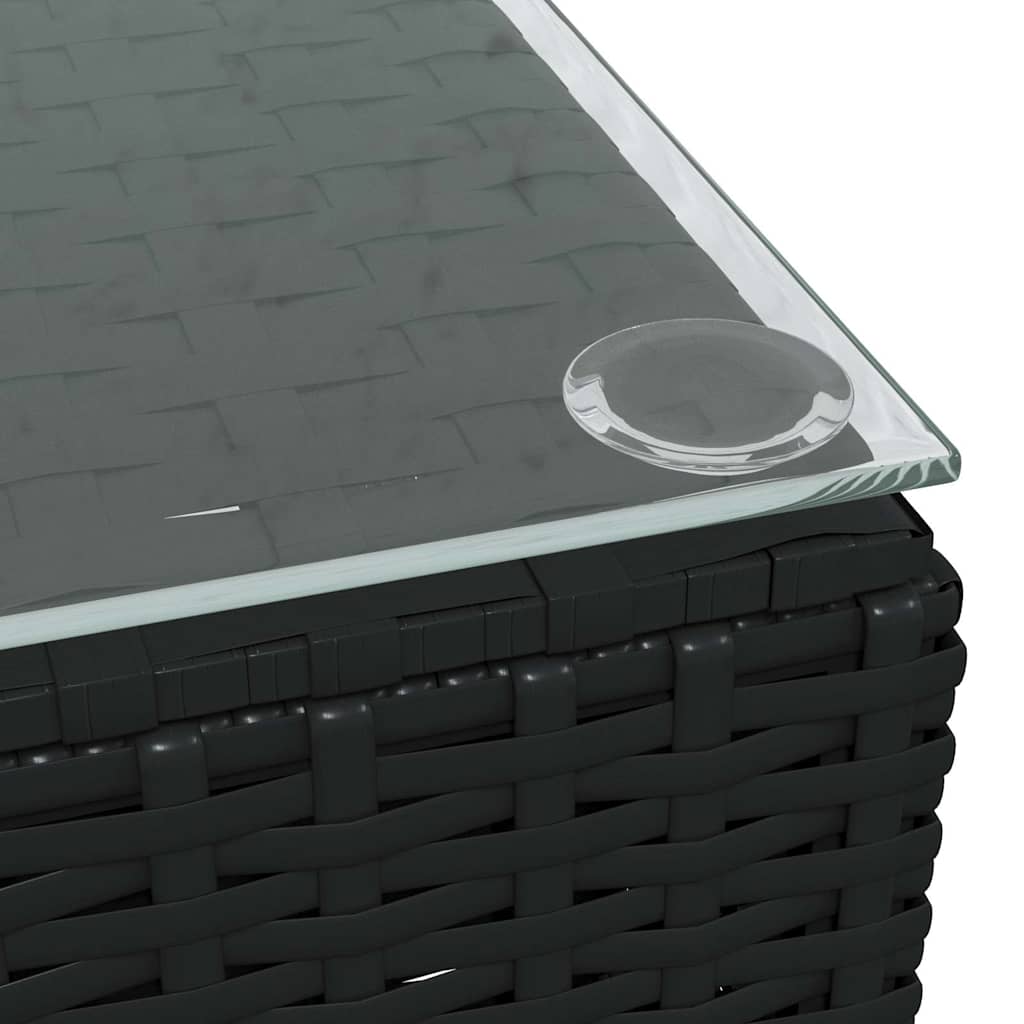 4 részes fekete polyrattan kerti ülőgarnitúra párnákkal 8