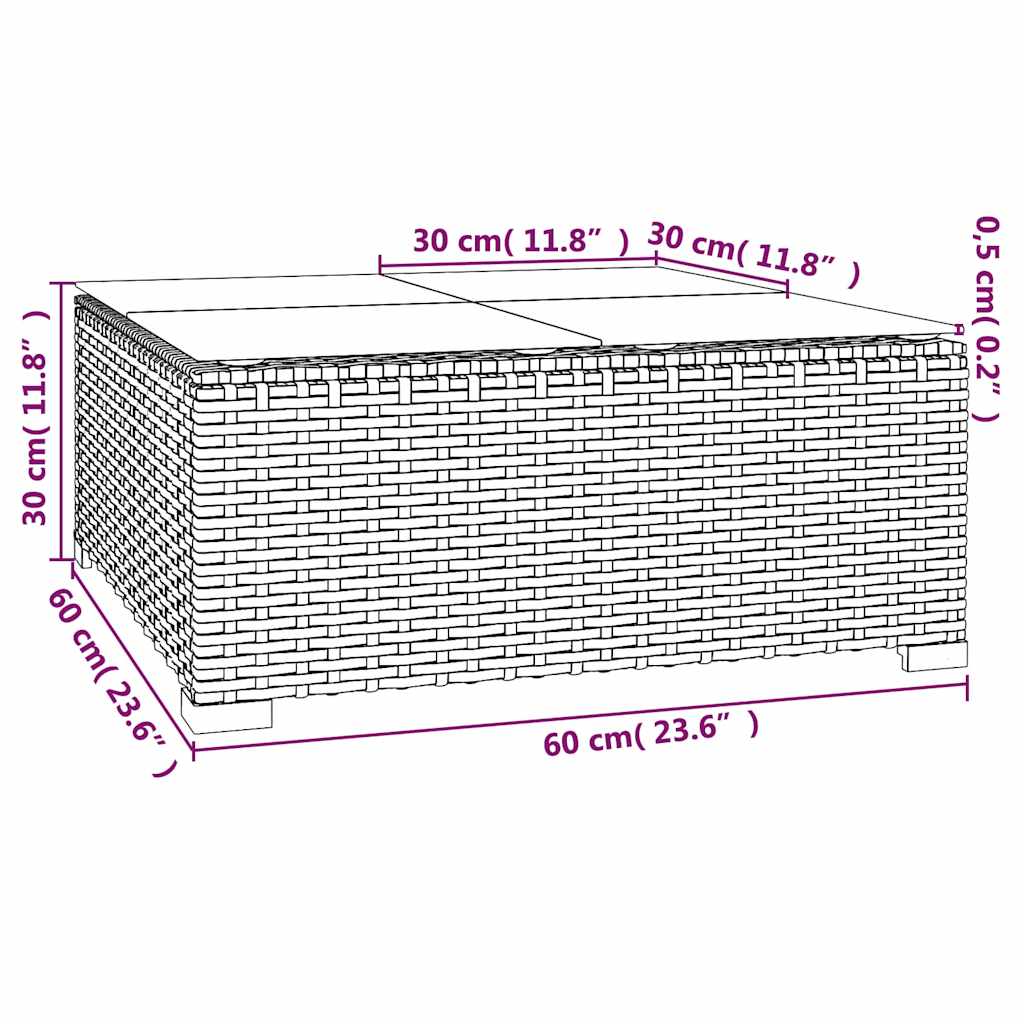 4 részes fekete polyrattan kerti ülőgarnitúra párnákkal 10