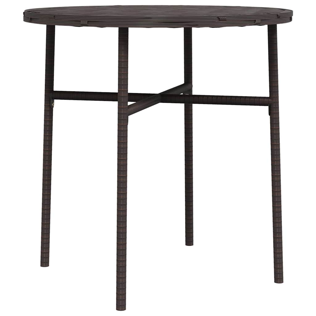 Barna polyrattan teázóasztal 45 cm 2