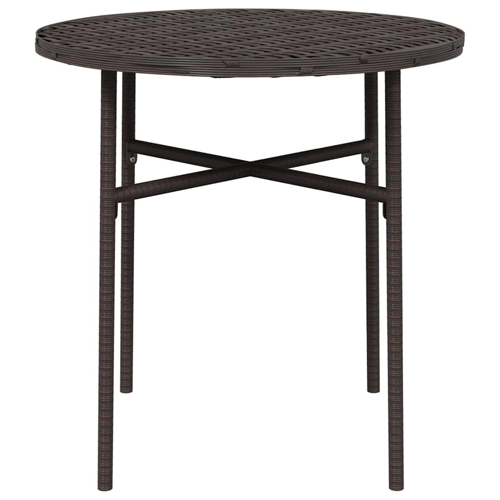 Barna polyrattan teázóasztal 45 cm 3