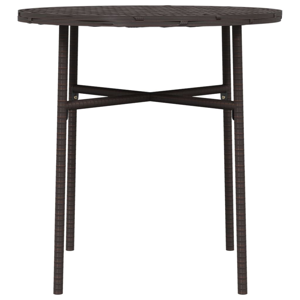 Barna polyrattan teázóasztal 45 cm 4