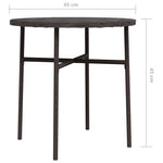 Barna polyrattan teázóasztal 45 cm 6