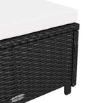 Fekete polyrattan napozóágy krémfehér párnával 8