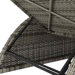 Szürke polyrattan napozóágy sötétszürke párnával 7