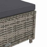 Szürke polyrattan napozóágy sötétszürke párnával 8