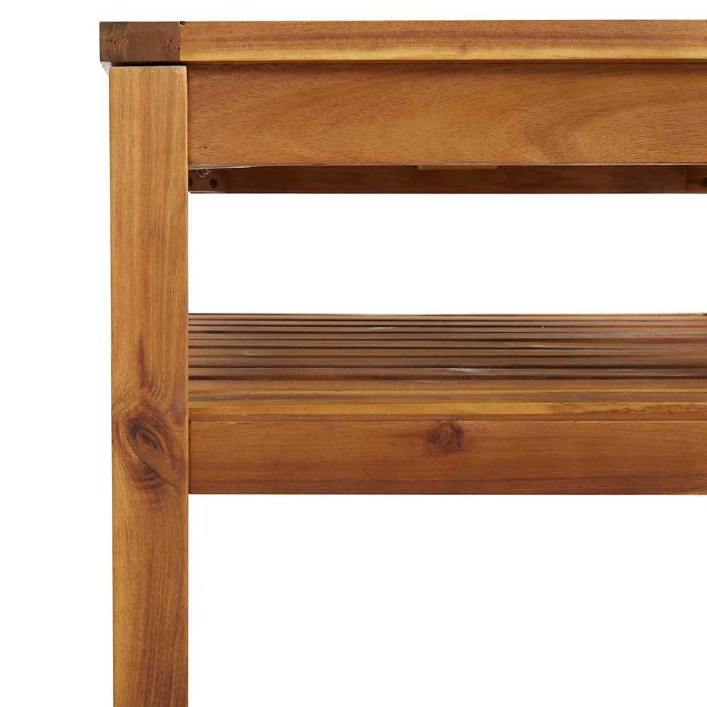 6 részes tömör akácfa kerti ülőgarnitúra krémszínű párnával 7