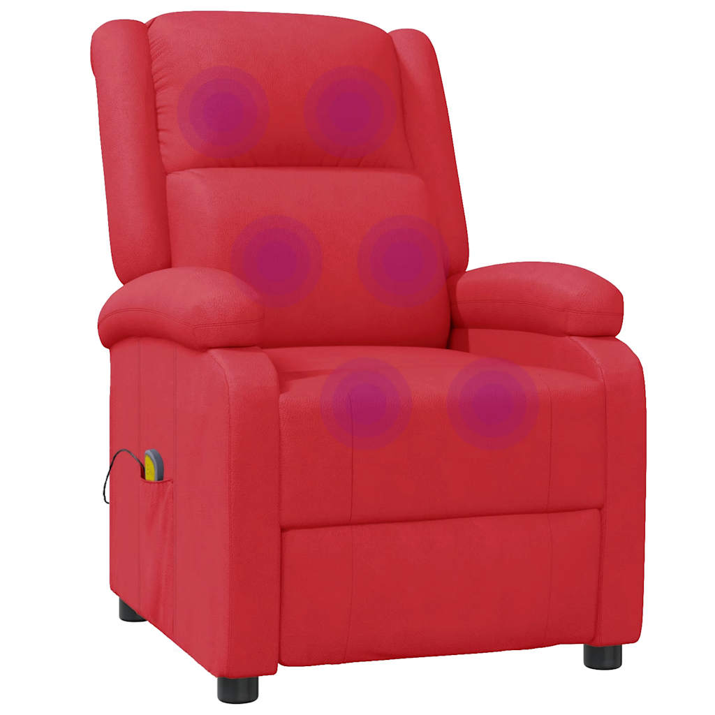 Piros műbőr masszázsfotel 7