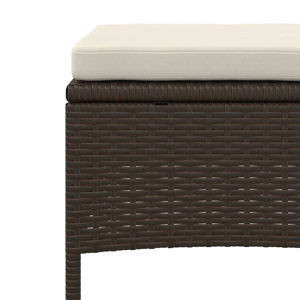 2 személyes barna polyrattan kerti kanapé asztallal/székkel 9