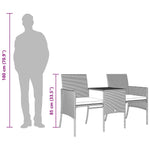 2 személyes barna polyrattan kerti kanapé asztallal/székkel 11