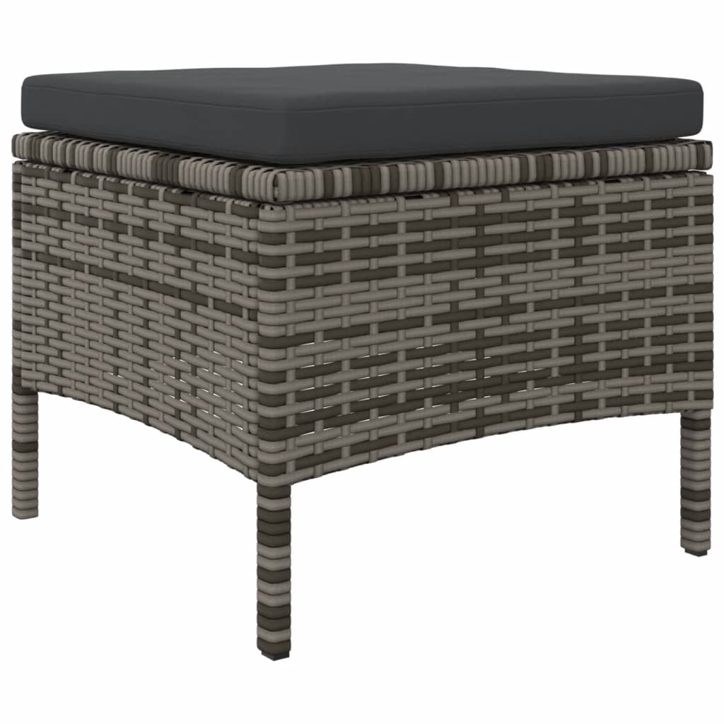 2 személyes szürke polyrattan kerti kanapé asztallal/székkel 7