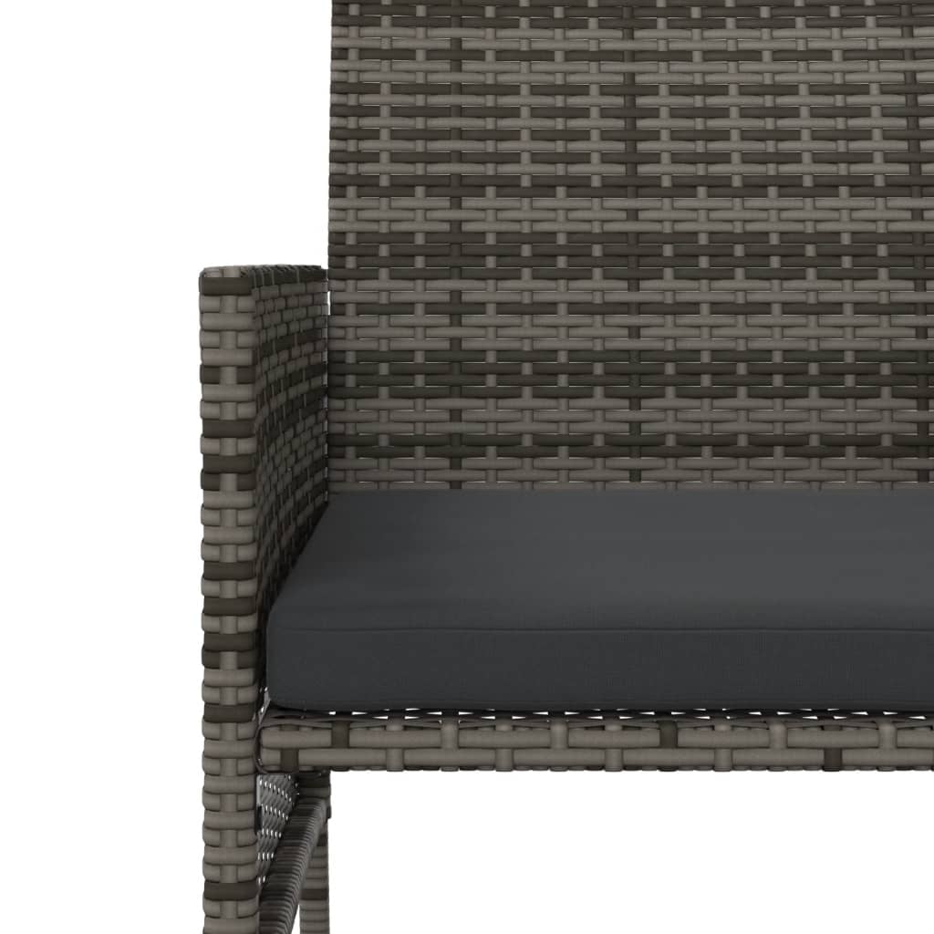 2 személyes szürke polyrattan kerti kanapé asztallal/székkel 8