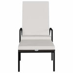 Barna polyrattan napozóágy lábtartóval 3