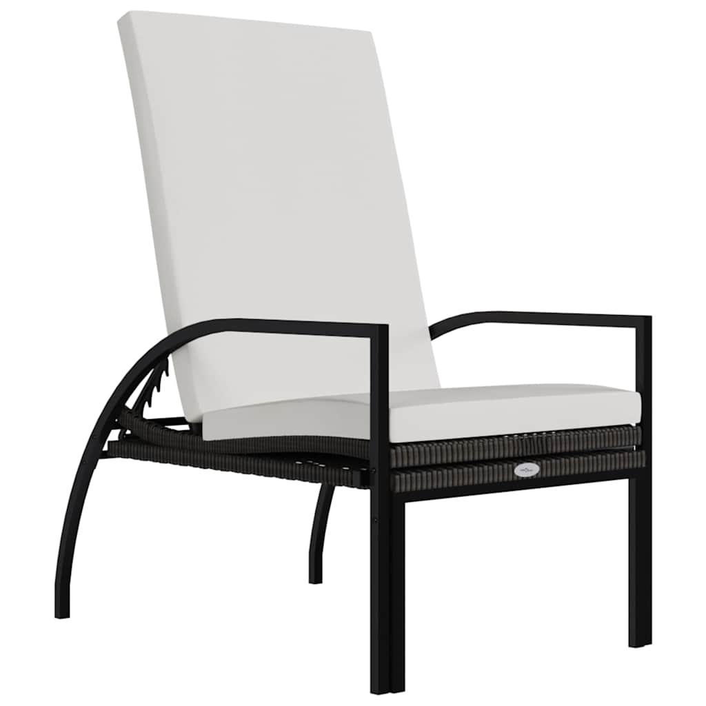 Barna polyrattan napozóágy lábtartóval 7