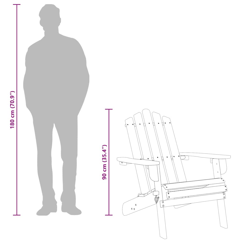 Tömör akácfa kerti adirondack szék 10