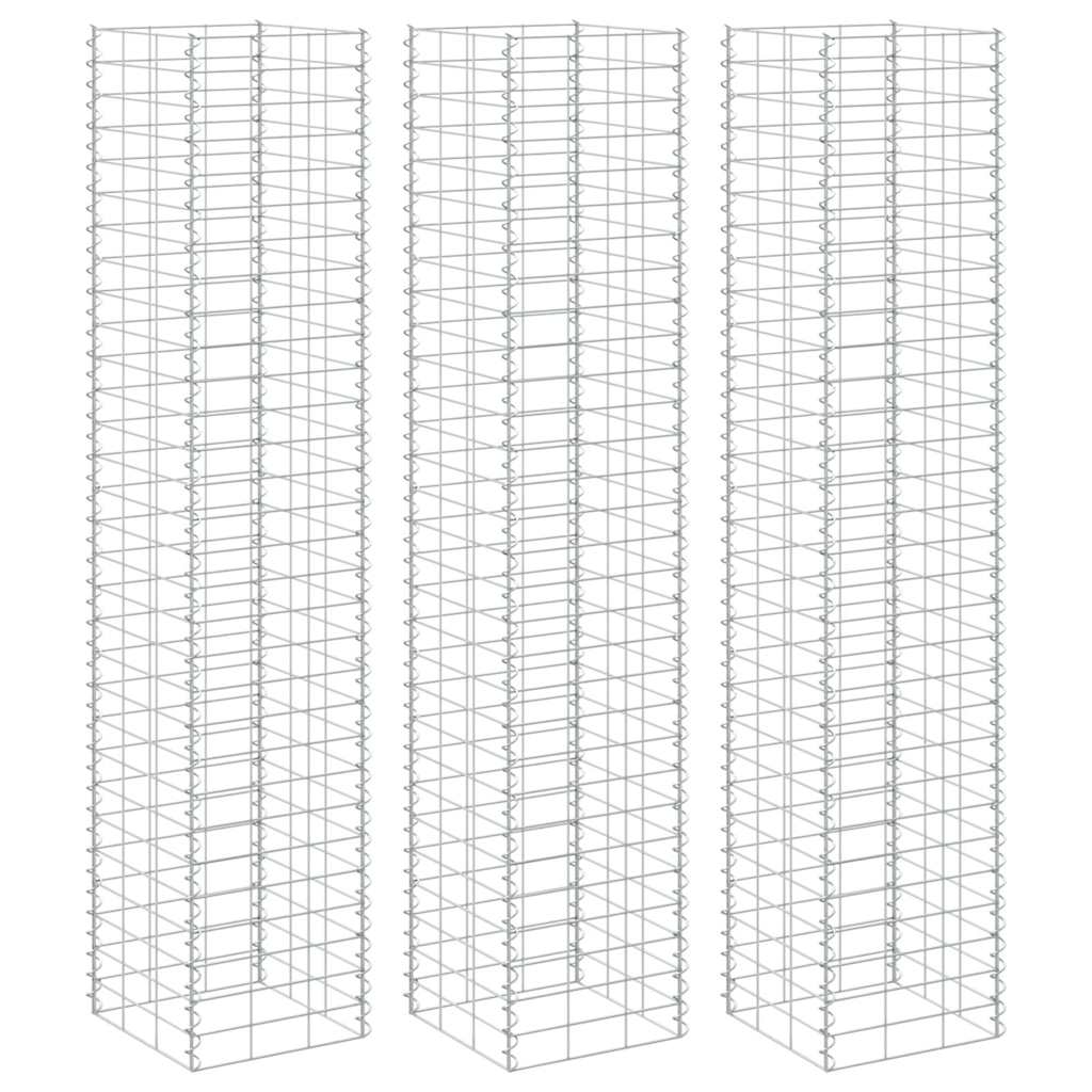 3 db vas gabion magaságyás 30 x 30 x 200 cm