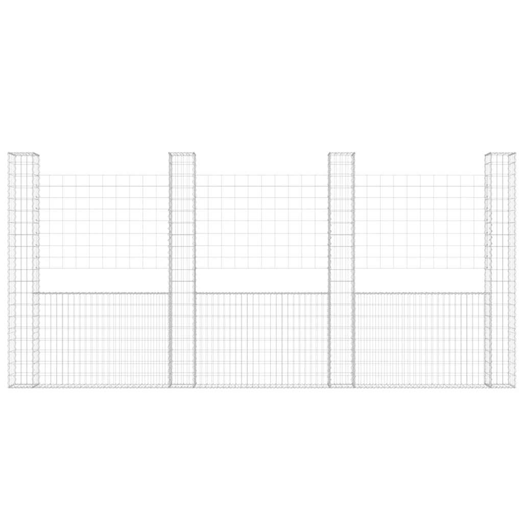 U-alakú vas gabionkosár 4 oszloppal 380 x 20 x 200 cm 3