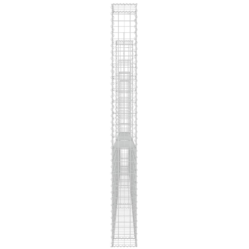 U-alakú vas gabionkosár 6 oszloppal 620 x 20 x 200 cm 4