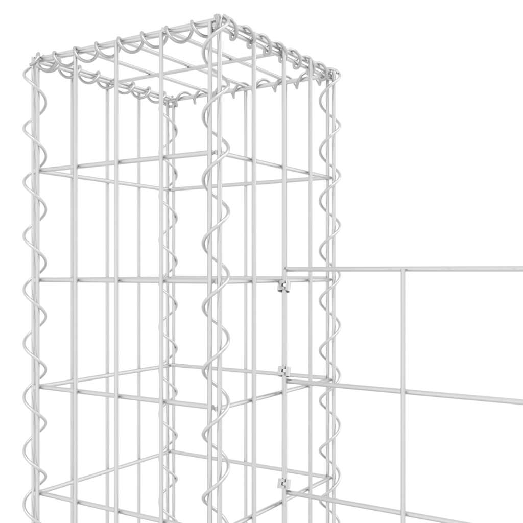 U-alakú vas gabionkosár 8 oszloppal 860 x 20 x 200 cm 5