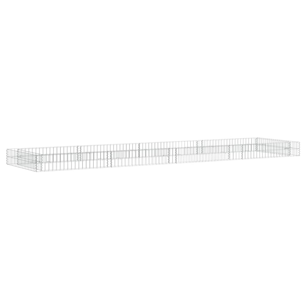 Horganyzott acél gabion magaságyás 400 x 100 x 20 cm