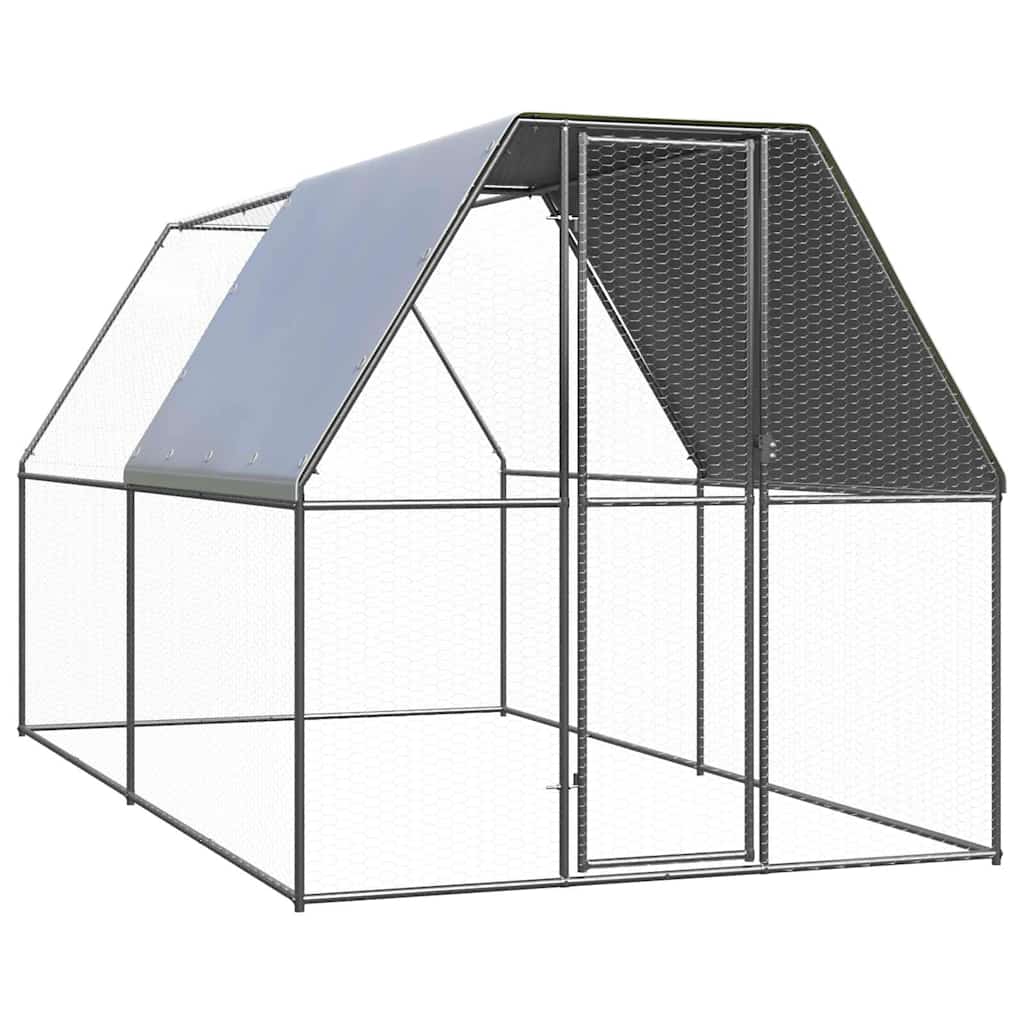 Kültéri horganyzott acél tyúkól 2 x 4 x 2 m
