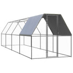 Kültéri horganyzott acél tyúkól 2 x 8 x 2 m